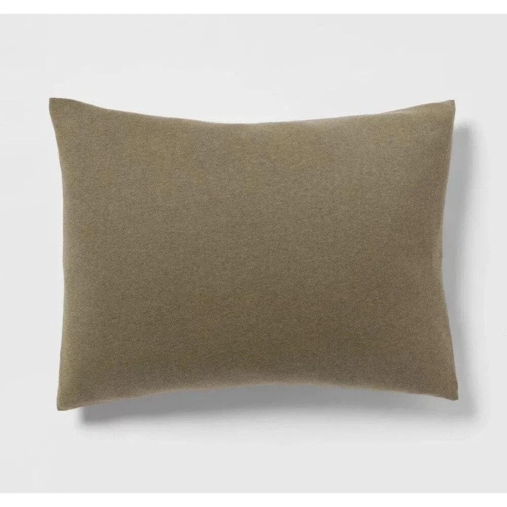 King Dark Olive Green Heather Jersey Comforter Set - Threshold Modern Design NEW